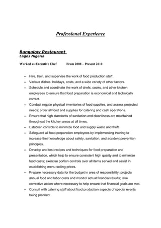 Spurs Steak Ranches Restaurant for the preparation & 