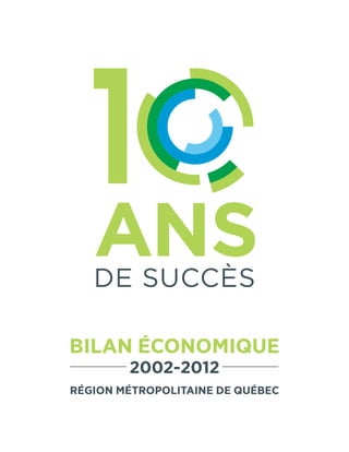 DE succès
BILAN ÉCONOMIQUE
2002-2012
Région métropolitaine de Québec
 