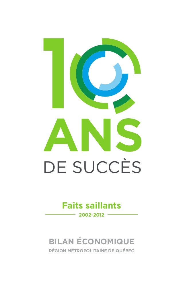 Infographies - Faits Saillants:Bilan économique 2002-2012 RMR de Québ…