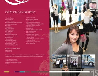 CRÉATION D’ENTREPRISES
• Boutique Kadanse                              • Finition artisanale
• Restaurant Ola                                • Gîte Domaine de la paix
• Jacques jr transport                          • Consultante PH-é
• Tercera multilinguisme professionnel          • Terrassement Herbe-Bonneau
• Les ateliers du Chinook                       • Sablage de planchers et peinture Pro
• Air nature                                    • ECC-Éric Couture Consulting
• Coralie Décor                                 • FD rénovation
• Au Jardin d’Emma                              • Entretien NG
• Bistro gourmand                               • Communication Suzanne Lalande
• B.L. Hydraulique                              • A1 Communication
• SolutionAir                                   • Ma Couturière
• Nettoyage à pression SP                       • Meaunet lavage pression
• Déménagement St-Germain                       • Déménagement M.J. Suprême
• Gouttières H2O                                  Michel Nadeau
• Concept Shawn                                 • Céline Péloquin (service de buanderie)
• LB Finition de meubles                        • Toilettage Valérie
• La maison de la musique                       • Garderie Mes premiers rêves
• Diffusion Artis Bene                          • Gino Massini Taxi
• Rénovation Michel Authier


RELÈVES D’ENTREPRISE
• Agri-Quanta
• Entretiens DL

Notamment par le biais du Fonds d’intervention économique régional (FIER) du Bas-Richelieu,
coordonné par le CLD, cinq implantations ou expansions d’entreprise ont été réalisées, soit :

• Frygy Cube International
• Turbines éoliennes Vertica
• Solutions Développement Durable
• Corium
 
