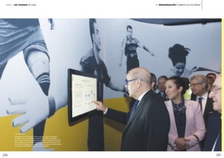 236 237
I. Personnalités d’Orient & d’Occidentpartie 3 Les visages de l’IMA
légende //
Inauguration de l’exposition « Foot et monde arabe, la révolution
du ballon rond », en présence du ministre des Affaires étrangères
Jean-Yves Le Drian, du président de la Fédération française de Football
Noël Le Graët et du président de l’Institut du monde arabe Jack Lang.
Le ministre des Affaires étrangères compose son équipe virtuelle idéale.
8 avril 2019, IMA. CRÉDIT : Thierry Rambaud © IMA
 