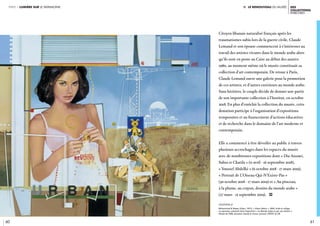 Ii. le renouveau du musée
60 61
des
collections
ENRICHIES
partie 1 lumière sur le patrimoine
Citoyen libanais naturalisé français après les
traumatismes subis lors de la guerre civile, Claude
Lemand et son épouse commencent à s’intéresser au
travail des artistes vivants dans le monde arabe alors
qu’ils sont en poste au Caire au début des années
1980, au moment même où le musée constituait sa
collection d’art contemporain. De retour à Paris,
Claude Lemand ouvre une galerie pour la promotion
de ces artistes, et d’autres extérieurs au monde arabe.
Sans héritiers, le couple décide de donner une partie
de son importante collection à l’Institut, en octobre
2018. En plus d’enrichir la collection du musée, cette
donation participe à l’organisation d’expositions
temporaires et au financement d’actions éducatives
et de recherche dans le domaine de l’art moderne et
contemporain.
Elle a commencé à être dévoilée au public à travers
plusieurs accrochages dans les espaces du musée
avec de nombreuses expositions dont « Dia Azzawi,
Sabra et Chatila » (11 avril - 16 septembre 2018),
« Youssef Abdelké » (6 octobre 2018 - 17 mars 2019),
« Portrait de L’Oiseau-Qui-N’Existe-Pas »
(30 octobre 2018 - 17 mars 2019) et « Au pinceau,
à la plume, au crayon, dessins du monde arabe »
(27 mars - 15 septembre 2019). i
légende //
Mohammad Al Rawas (Liban, 1951), « Urban Debris », 2004, huile et collage
sur panneau, présenté dans l’exposition « Le Monde arabe vu par ses artistes ».
Musée de l’IMA, donation Claude & France Lemand. CRÉDIT © DR
 