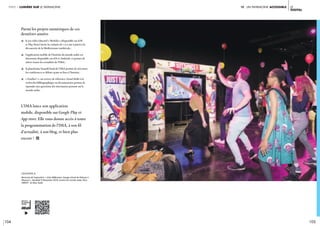 104 105
le
digital
iV. un patrimoine ACCESSIBLEpartie 1 lumière sur le patrimoine
Parmi les projets numériques de ces
dernières années 
c le jeu vidéo éducatif « Medelia » (disponible sur iOS 		
	 et Play Store) invite les enfants de 7 à 11 ans à partir à la
	 découverte de la Méditerranée médiévale;
c l’application mobile de l’Institut du monde arabe est
	 désormais disponible sur iOs et Android, et permet de
	 suivre toutes les actualités de l’IMA;
c la plateforme SoundCloud de l’IMA permet de réécouter
	 les conférences et débats ayant eu lieu à l’Institut;
c « Eurêkoi ! », un service de référence virtuel dédié à la
	 recherche bibliographique ou documentaire permet de 		
	 répondre aux questions des internautes portant sur le
	 monde arabe.
légende //
Nocturne de l’exposition « Cités Millénaires. Voyage virtuel de Palmyre à
Mossoul ». Vendredi 9 Novembre 2018, Institut du monde arabe, Paris.
CRÉDIT : © Alice Sidoli
L’IMA lance son application
mobile, disponible sur Google Play et
App store. Elle vous donne accès à toute
la programmation de l’IMA, à son fil
d’actualité, à son blog, et bien plus
encore ! i
 