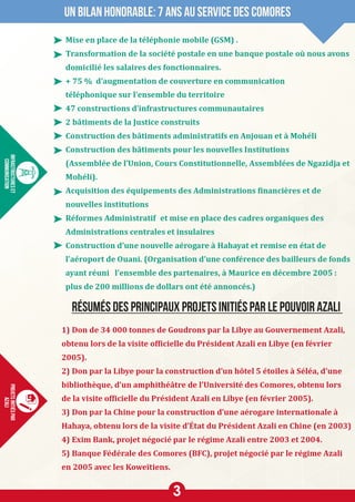 BILAN 7 ANS AU SERVICE DES COMORES - AZALI ASSOUMANI | PDF