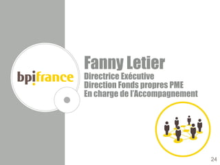 Fanny Letier
Directrice Exécutive
Direction Fonds propres PME
En charge de l’Accompagnement
24
 