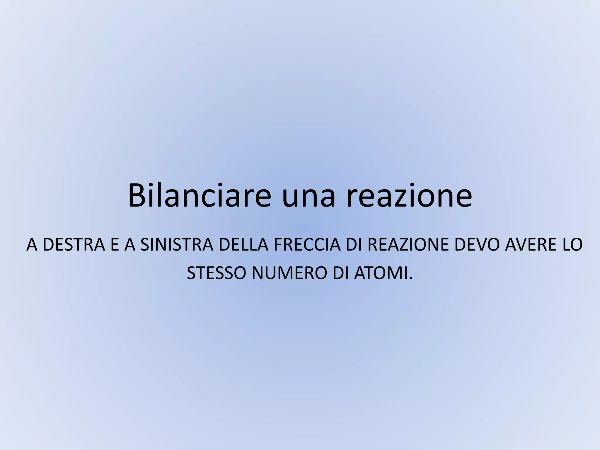 Bilanciare una reazione | PPTX