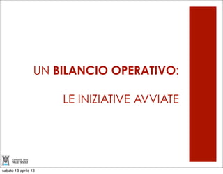 BIOGAS E TRATTAMENTO PERCOLATO       AMBIENTE


               PROJECT FINANCING
                    BIOGAS
           E TRATTAMENTO PERCOLATO




          Approvata proposta di project
          financing

          Attivazione di bando di gara




              CANONI DI GESTIONE




sabato 13 aprile 13
 