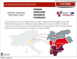 LA GRANDE GUERRA - LE CELEBRAZIONI              CULTURA


      La Prima Guerra Mondiale (1914-1918)
      costituisce un evento che ha
      cambiato la storia dell’Europa e che
      ha segnato indelebilmente anche il
      destino del nostro territorio.

      Stiamo lavorando, in collaborazione
      con le amministrazioni comunali e le
      associazioni interessate, alla definizione
      di un programma pluriennale di
      progetti culturali, di studi, di ricerche, di
      interventi nel campo della tutela e
      della valorizzazione del patrimonio
      storico relativo alla Prima Guerra
      Mondiale.




sabato 13 aprile 13
 