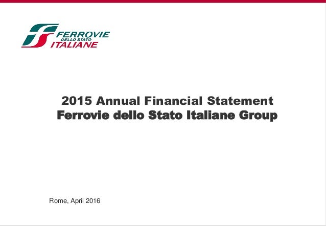 2015 annual financial statement ferrovie dello stato italiane group