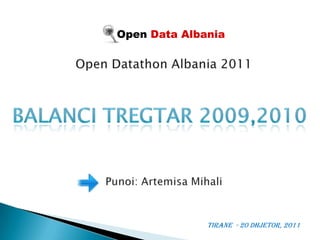 Open Data Albania




              Tirane - 20 Dhjetor, 2011
 