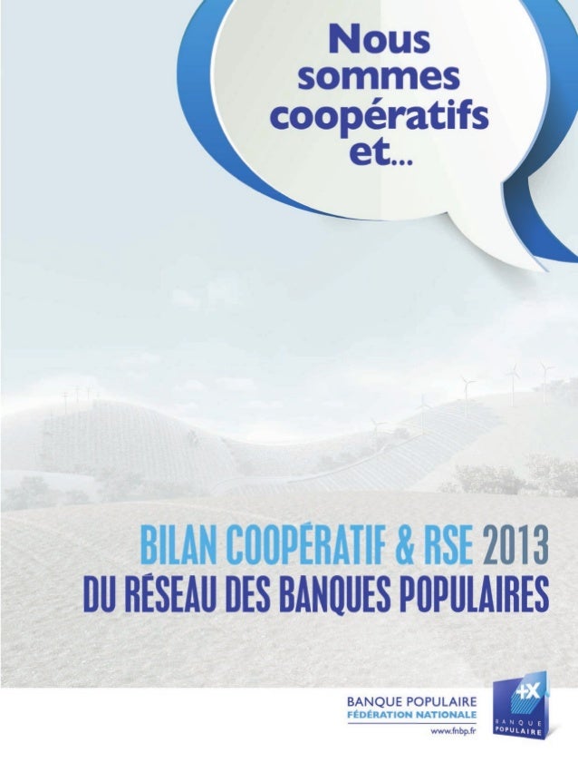 Bilan Cooperatif Et Rse 2013 Du Reseau Des Banques Populaires