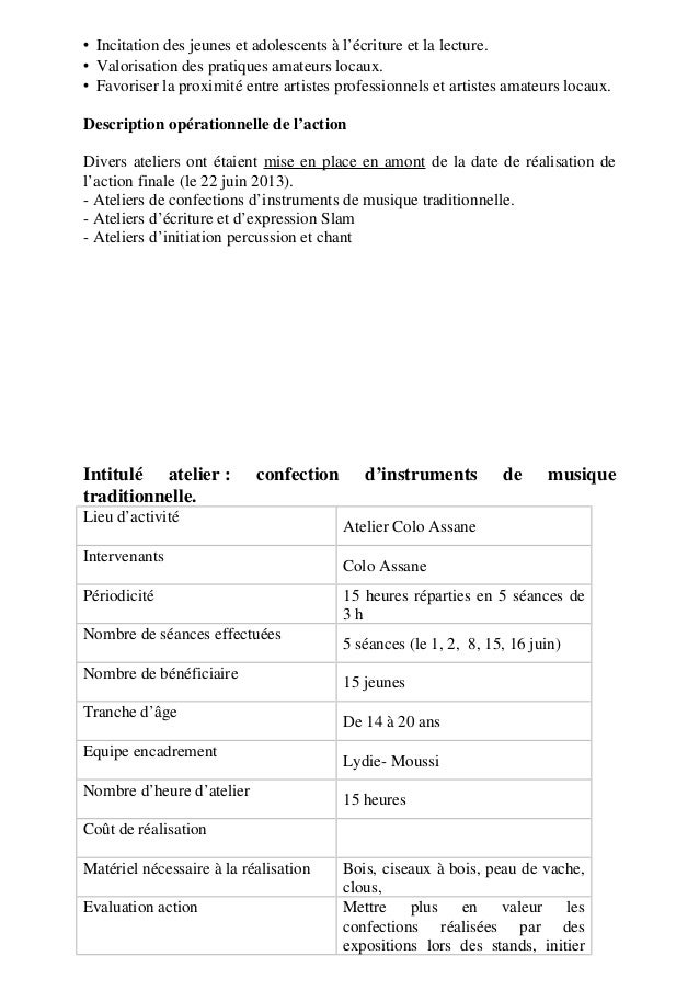 Bilan d’activité 2013