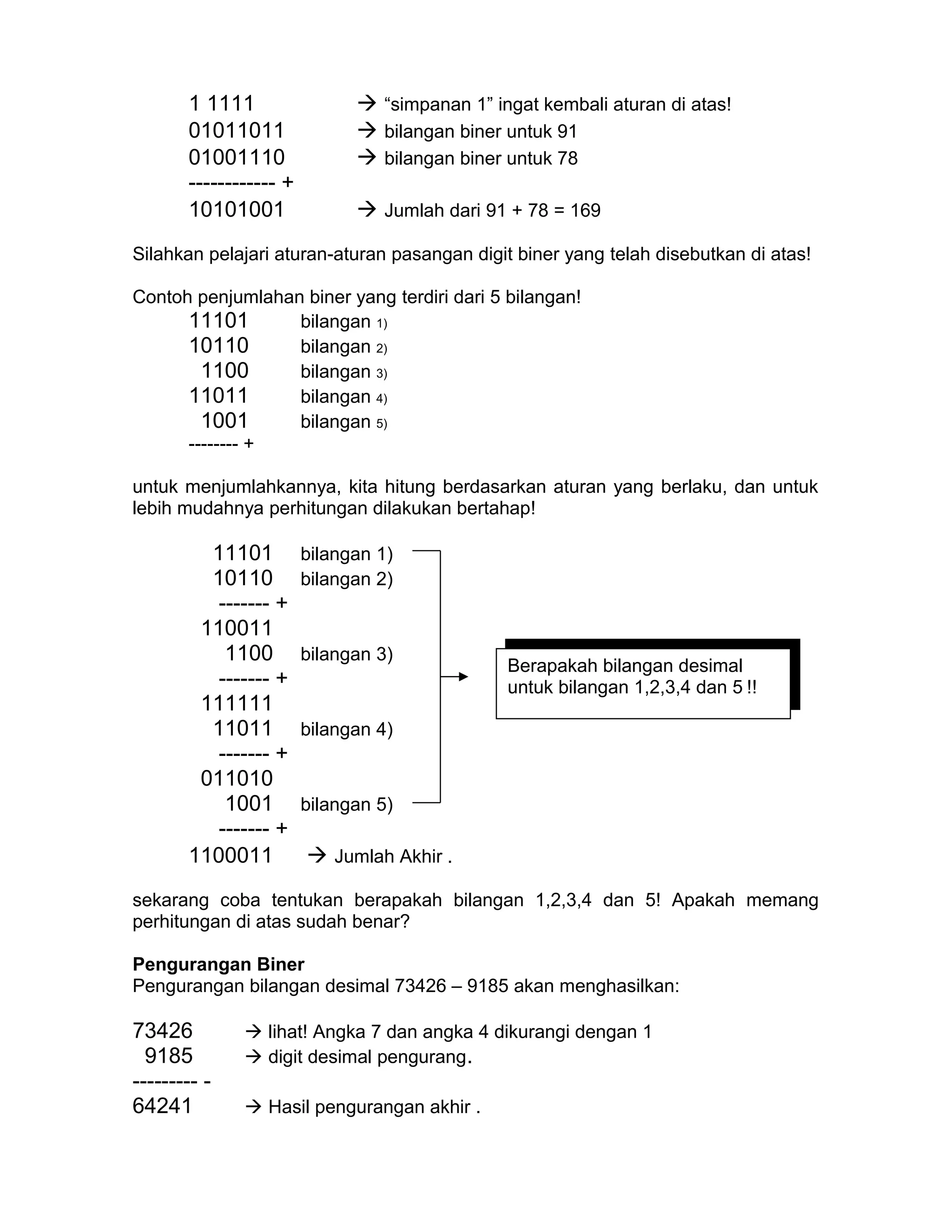 Bilangan biner | DOC