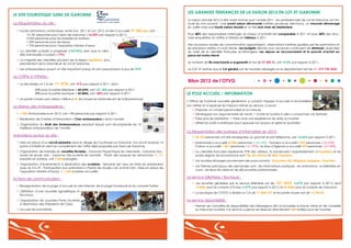 LES GRANDES TENDANCES DE LA SAISON 2012 EN LOT-ET-GARONNE

LE SITE TOURISTIQUE GENS DE GARONNE
La fréquentation du site :
 Toutes animations confondues, entre nov. 2011 et oct. 2012, le site a accueilli
14 187 personnes pour Gens de Garonne (-16.64% par rapport à 2011)
2 024 personnes pour les balades en bateau
1 239 personnes pour les repas
1 735 personnes pour l’exposition histoire d’eaux

19 185 pers, soit :

La saison estivale 2012 a été moins bonne que l’année 2011. Les professionnels de Lot-et-Garonne ont formulé les avis suivants : une avant saison décevante (météo pluvieuse, élections), un mauvais démarrage
en Juillet mais une haute saison réussie et un très bon mois de Septembre.
Pour 48% des responsables interrogés, le niveau d’activité est comparable à 2011 et pour 44% des structures enquêtées, le chiffre d’affaires est inférieur à 2011.

 La clientèle scolaire a progressé (+53.93%) alors que la clientèle individuelle a baissé (-17%)

Des nouveaux modes de consommation apparaissent : réservations tardives guidées par les promotions et
les prévisions météo à court terme. Les budgets dévolus aux vacances continuent de diminuer, aussi bien
du côté de la clientèle française qu’étrangère. Les séjours se raccourcissent et le pouvoir d’achat sur
place est moins élevé.

 La majorité des clientèles provient de la région Aquitaine, plus
précisément de la Gironde et du Lot et Garonne.

Le nombre de lits marchands a augmenté et est de 27 349 lits, soit +5.5% par rapport à 2011.

 Les ambassadeurs jouent un rôle important puisqu’ils sont prescripteurs à plus de 27%.

Le CDT 47 estime que le CA généré par les touristes hébergés sur le département est de +/- 319 735 352€.

Le Chiffre d’Affaires :
 Le site réalise un CA de 111

473€, soit -4 % par rapport à 2011, dont :

62% pour la partie billetterie = 68 629€, soit +21.18% par rapport à 2011
38% pour la partie boutique = 42 842€, soit –28% par rapport à 2011
 Le panier moyen par visiteur s’élève à 4€ (la moyenne nationale est de 4,5€/personne).

Le réseau des Ambassadeurs :
 1 030 Ambassadeurs en 2012, soit + 80 personnes par rapport à 2011.
 Réalisation de 5 lettres d’information « Cher ambassadeur » dans l’année.
 Organisation du Noël des Ambassadeurs pendant lequel sont récompensés les 10
meilleurs ambassadeurs de l’année.

Animations autour du site :

Bilan 2012 de l’OTVG
LE POLE ACCUEIL / INFORMATION
L’Office de Tourisme nouvelle génération a conduit l’équipe d’accueil à reconsidérer
son métier et à repenser les missions même du service, à savoir :
 Proposer un conseil personnalisé et sur mesure
 Développer son argumentaire de vente  Inciter le touriste à aller « consommer » le territoire
 Faire plus de médiation  Faire vivre une expérience de visite au touriste
 Utiliser les outils numériques pour appuyer son propos et gérer le quotidien

La fréquentation des bureaux d’information en 2012:
 55 109 personnes ont été renseignées au guichet et par téléphone, soit +3.26% par rapport à 2011.

 Mise en place d’un circuit pédestre dans le village de Couthures sur Garonne. Ce circuit recense 14
points d’intérêt et vient en complément de l’offre déjà proposée par Gens de Garonne.

 Marmande a accueilli 43 086 personnes (+24.23%) ; Tonneins a accueilli 9 497 personnes (-25.97%);
Clairac a accueilli 1 867 personnes (-51.29%); Le Mas d’Agenais a accueilli 659 personnes (-67.44%).

 Organisation de balades en navettes fluviales : Garonne Pique-Nique les mercredis ; Garonne Nocturnes les jeudis soirs ; Garonne Découverte les samedis ; Pirate des barques les dimanches  111
balades en bateau, soit 2 024 passagers.

 La clientèle française représente 97% des visiteurs. Ils proviennent majoritairement d’Aquitaine et les
autres régions de provenance sont l’Ile-de-France et Midi-Pyrénées.

 Organisation d’événements à destination des scolaires : Semaine de l’eau en Mars en partenariat
avec le CG 47 ; Participation aux animations « Permis de Musée » en Avril et Mai ; Mise en place de
l’exposition Histoire d’Eau(x)  1 635 scolaires accueillis

Actions de communication :

 Les touristes étrangers proviennent des pays suivants : Royaume-Uni; Belgique; Espagne ; Pays-Bas.
 Les thèmes principaux des demandes sont : les informations pratiques ; les animations ; la billetterie en
cours ; les lieux de visites et de découvertes patrimoniales.

Le service billetterie / Boutique :

 Réorganisation de la page d’accueil du site Internet, de la page Facebook et du compte Twitter

 Les recettes générées par le service billetterie est de 167 237€ (+67% par rapport à 2011) dont
21046€ pour le compte d’Evalys (+37% par rapport à 2011) et 87 824€ pour le compte de Garorock

 Définition d’une nouvelle signalétique intra-muros

 La boutique de l’OTVG a réalisé un CA de 17 550€ TTC et le panier moyen est de 13.78€ HT.

 Organisation de Journées Porte Ouvertes
à destination des Présidents de Clubs.
 Accueil de journalistes.

Le service disponibilité :
 Permet de connaître les disponibilités des hébergeurs afin d’actualiser la borne vitrine et de conseiller
au mieux les touristes. Ce service a permis de réserver directement 668 nuitées pour les touristes.

 