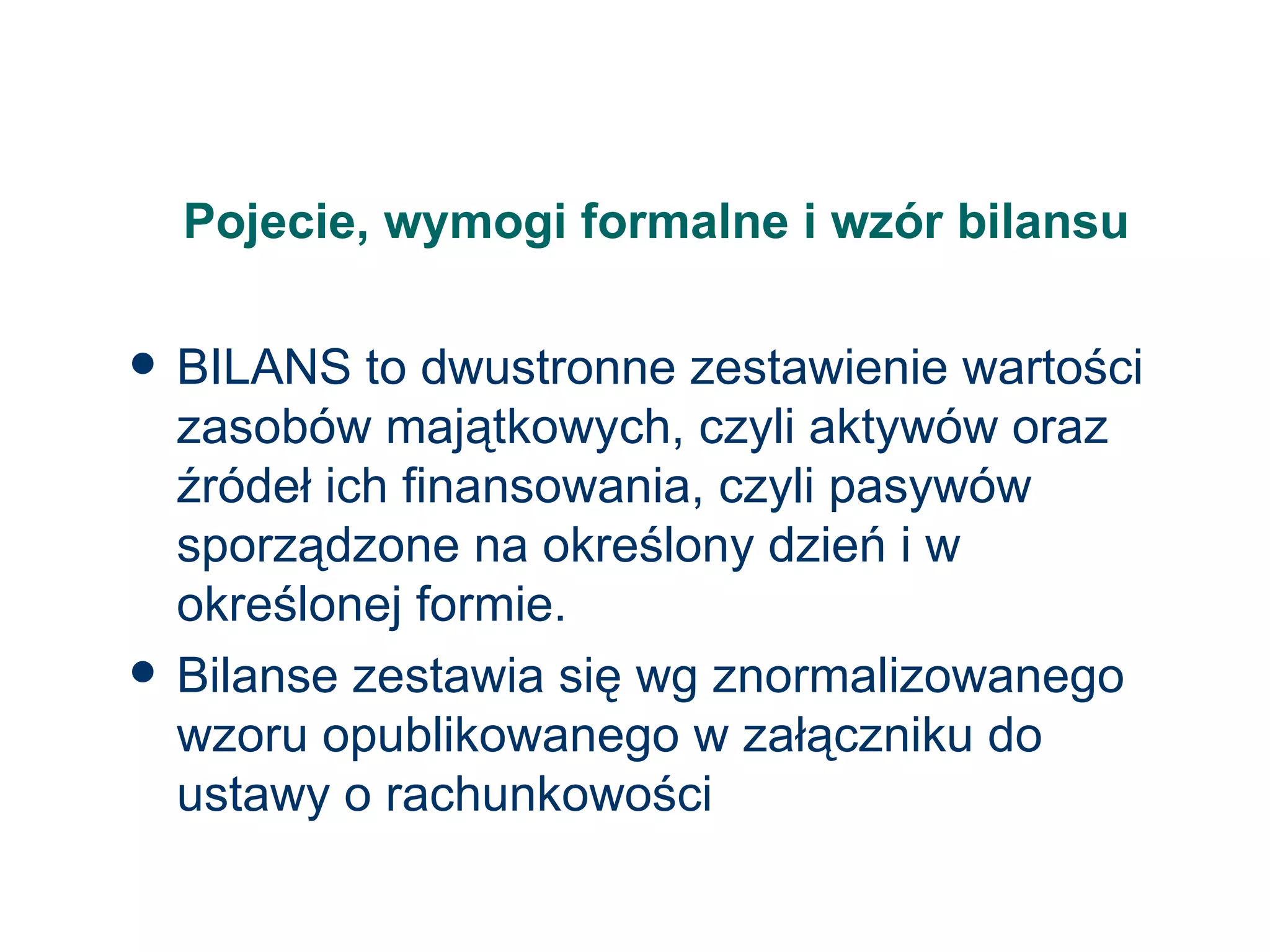 Bilans, Rzis, Cv | PPT