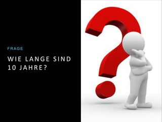 W I E L A N G E S I N D
1 0 J A H R E ?
F R A G E
 