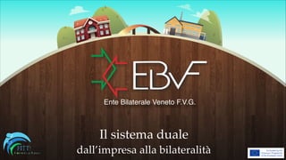 Ente Bilaterale Veneto F.V.G.
Il sistema duale
dall’impresa alla bilateralità
 