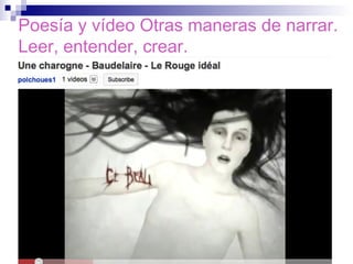 Poesía y vídeo Otras maneras de narrar. Leer, entender, crear. 