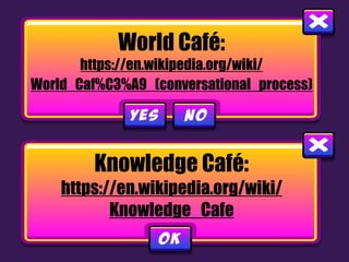 El modelo del Café Philosophique:
https://en.wikipedia.org/wiki/
Caf%C3%A9_Philosophique
 