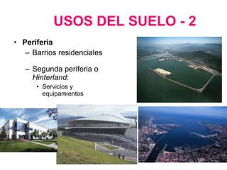 USOS DEL SUELO - 2 Periferia Barrios residenciales Segunda periferia o  Hinterland :  Servicios y equipamientos 