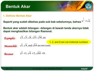 bil berpangkat dan Bentuk Akar matematika | PPT