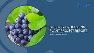 BILBERRY PROCESSING
PLANT PROJECT REPORT
SOURCE: IMARC GROUP
 