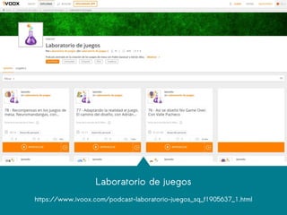 Laboratorio de juegos
https://www.ivoox.com/podcast-laboratorio-juegos_sq_f1905637_1.html
 