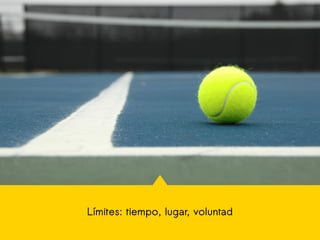 Límites: tiempo, lugar, voluntad
 