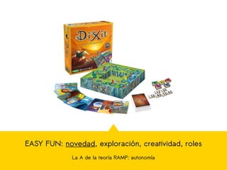 EASY FUN: novedad, exploración, creatividad, roles
La A de la teoría RAMP: autonomía
 
