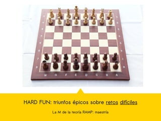 HARD FUN: triunfos épicos sobre retos difíciles
La M de la teoría RAMP: maestría
 
