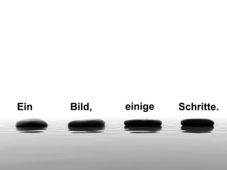 Schritte




     Ein                                Bild,   einige     Schritte.




 Bilder anders nutzen                                    Matthias Rückel
  Internet 15.04.2011 © M. Rückel , 9                    Berater für digitale Trainingsmedien
 