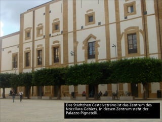 Das Städtchen Castelvetrano ist das Zentrum des
Nocellara Gebiets. In dessen Zentrum steht der
Palazzo Pignatelli.
 
