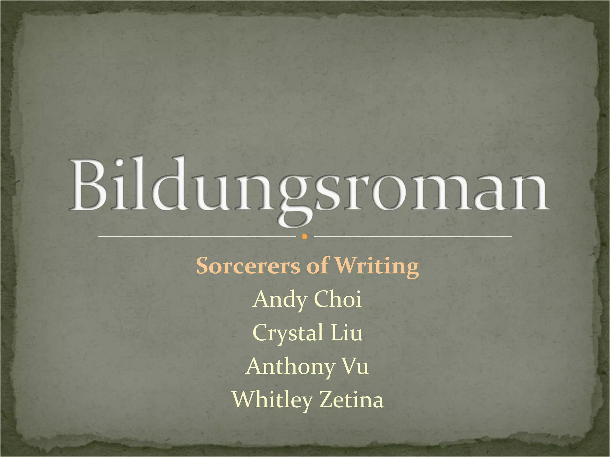 Bildungsroman sample PPT