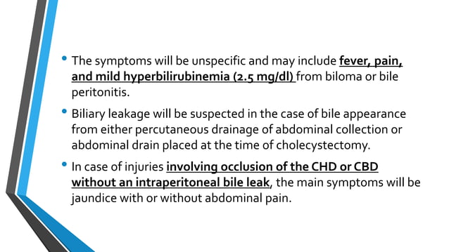 BILE DUCT INJURY AFTER CHOLECYSTECTOMY.pptx - Evaluation Of Bile Duct Injury After Surgery