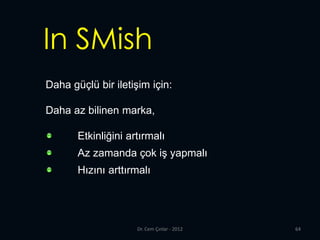 In SMish
Daha güçlü bir iletişim için:

Daha az bilinen marka,

       Etkinliğini artırmalı
       Az zamanda çok iş yapm...