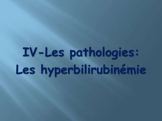 1-1-Ictères hémolytiquesL'ictère est généralement discret, sans décolorationdes selles, mais parfois plus intense. Toujours associé à une splénomégalie.Les signes biologiques sont :- élévation de la bilirubine libre au-dessus de 25µ.mol/l.- anémie normocytaire.- hyper-réticulocytose traduisant le caractère régénératif.- effondrement de l'haptoglobine plasmatique.