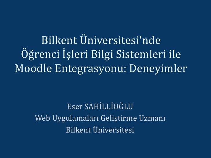 Bilkent Universitesi Stars Moodle Entegrasyonu V2b