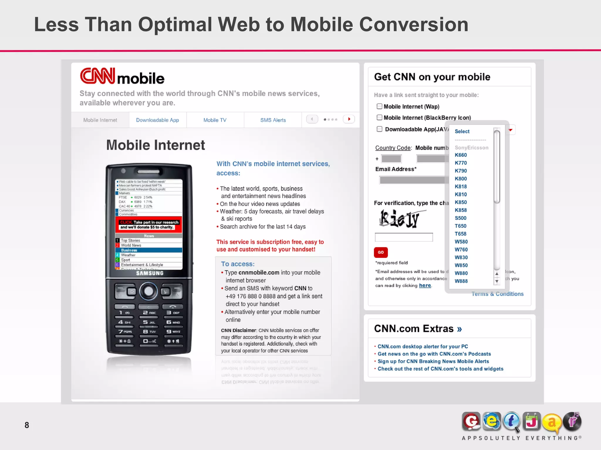 Less Than Optimal Web to Mobile Conversion




8
 