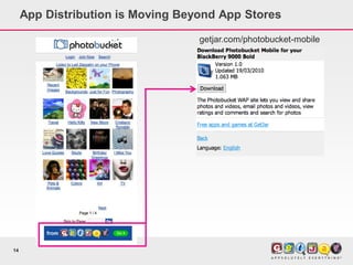 App Distribution is Moving Beyond App Stores

                                   getjar.com/photobucket-mobile




14
 