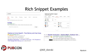 #pubcon 
Rich Snippet Examples 
@bill_slawski 
 