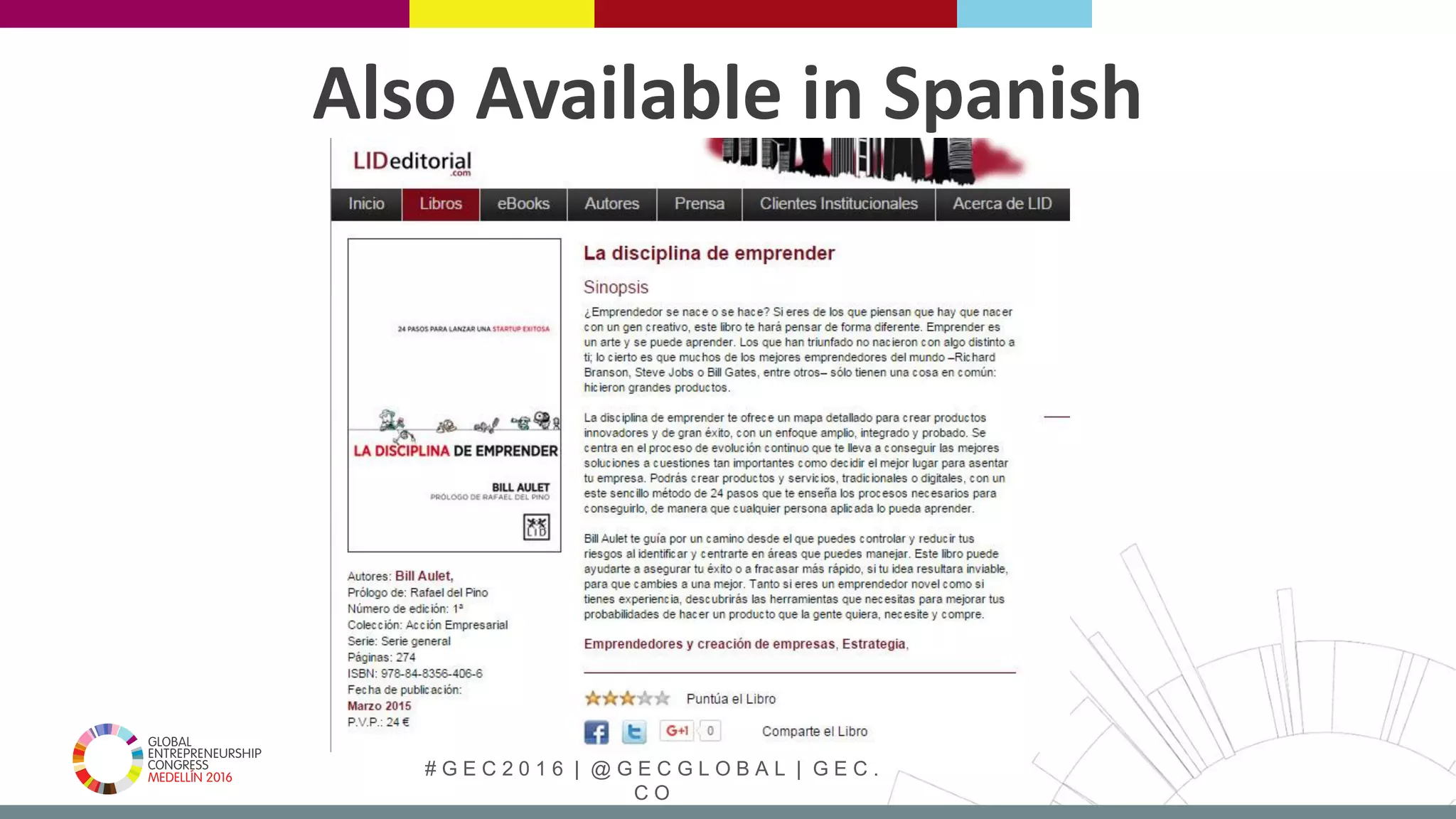 # G E C 2 0 1 6 | @ G E C G L O B A L | G E C .
C O
Also Available in Spanish
 