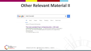 # G E C 2 0 1 6 | @ G E C G L O B A L | G E C .
C O
Other Relevant Material II
 