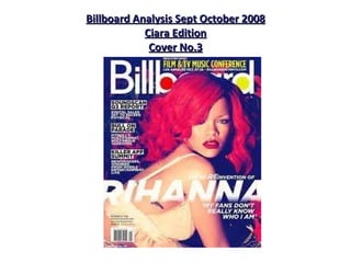 Billboard Analysis Sept October 2008 Ciara Edition Cover No.3 