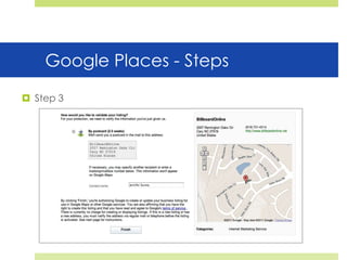ConclusionGoogle Places and Google Maps are just starting to demonstrate their presenceGet in early and get ahead of the competition!Take the Time to Utilize these Free Advertising ToolsKeep Informed – These are Dynamic Tools and WILL Need Attention in the futureThank You for Spending Your Evening With Us!