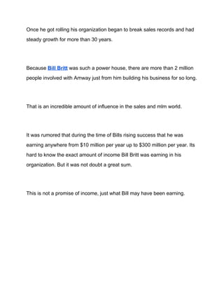 Bill Britt Amway Review. | PDF