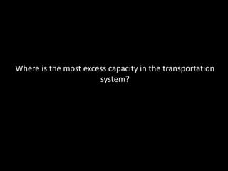 Where is the most excess capacity in the transportation
system?
 