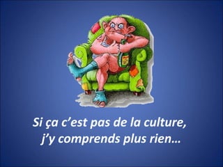 Si ça c’est pas de la culture,
j’y comprends plus rien…
 