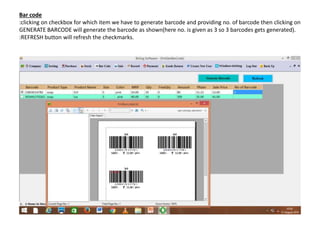 Barcode Referesh Billing Software with GST | PPT