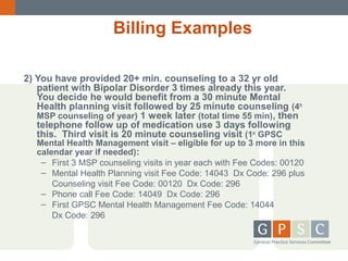 Billing champion workshop   fee codes 2010-11-10