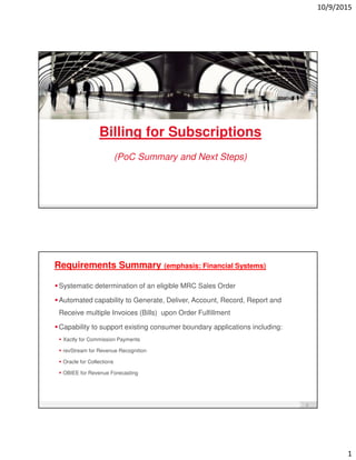 Billing for Subscriptions | PDF